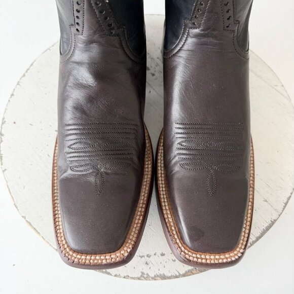 Rod Patrick Mens Cowboy Boots 8.5AA Brown CAYUSE Leather Western Texas A&M Logo - Picture 6 of 11